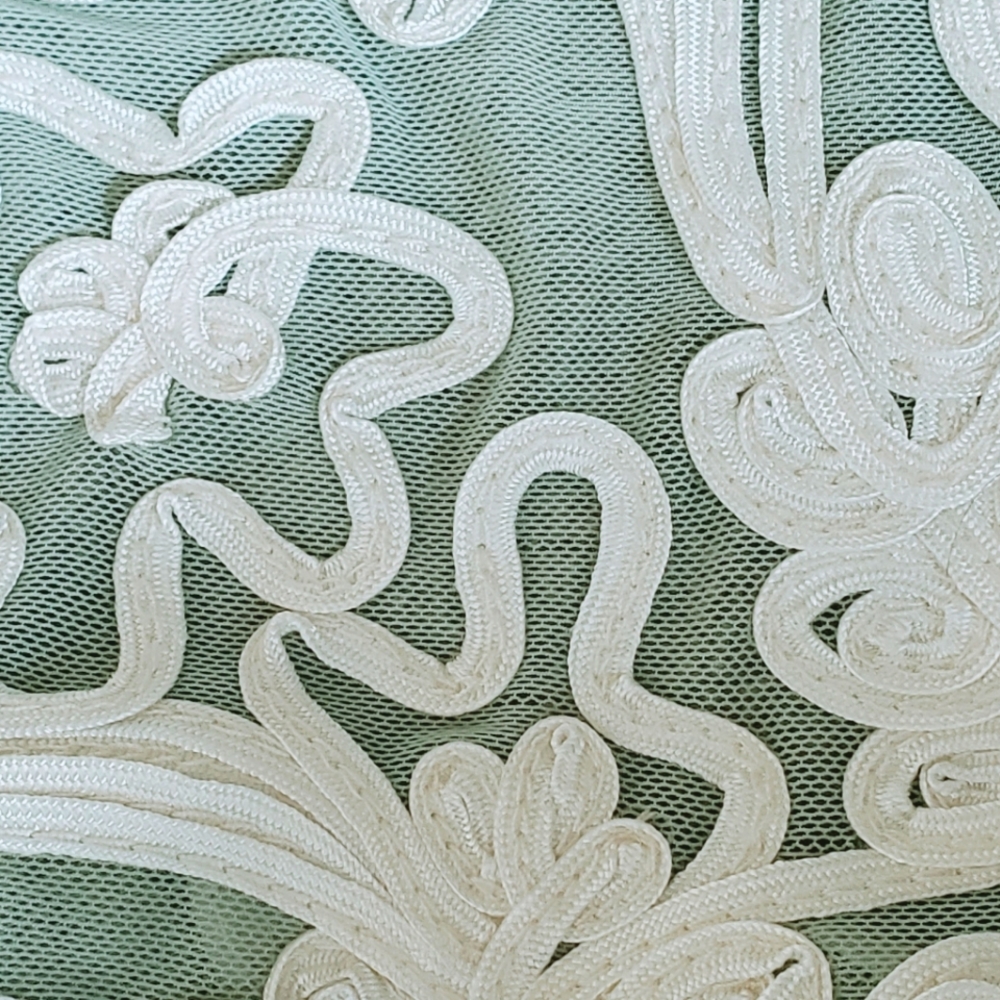 Sundance Vintage Embroidered Melon Green Dress, Size Medium - Picture 5 of 7